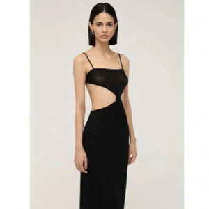 WEWOREWHAT SWIM M Knit Knot Midi Slinky Sexy Cut Out Coquette Sheer Revealing